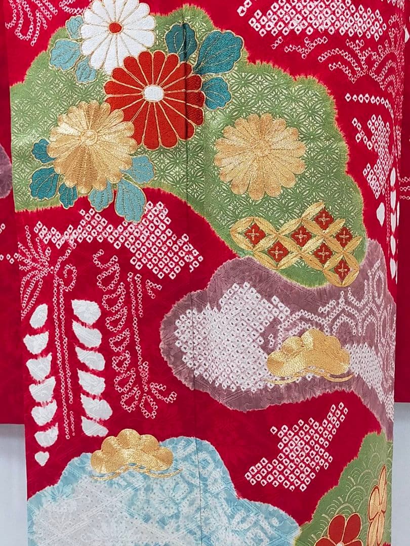 売約済み【WA-Modern】★★正絹　桶絞り　京友禅　振袖単品★★