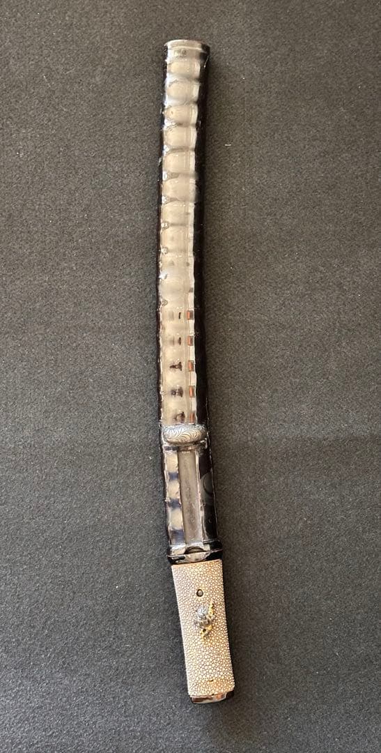 脇差時代拵え　残欠刃引合法カット品　【相州住正廣】銘　本歌　長さ約49cm C