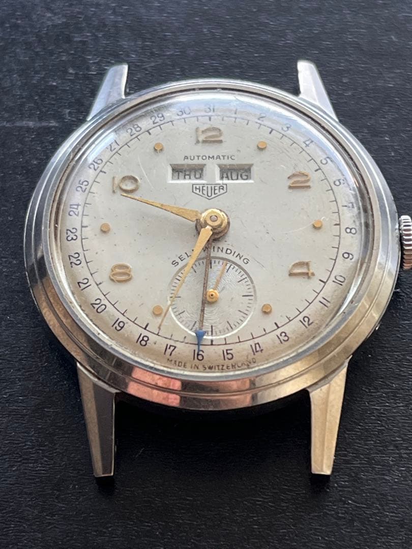 ホイヤー　ヴィンテージ　トリプルカレンダー　ゼンマイ切れ