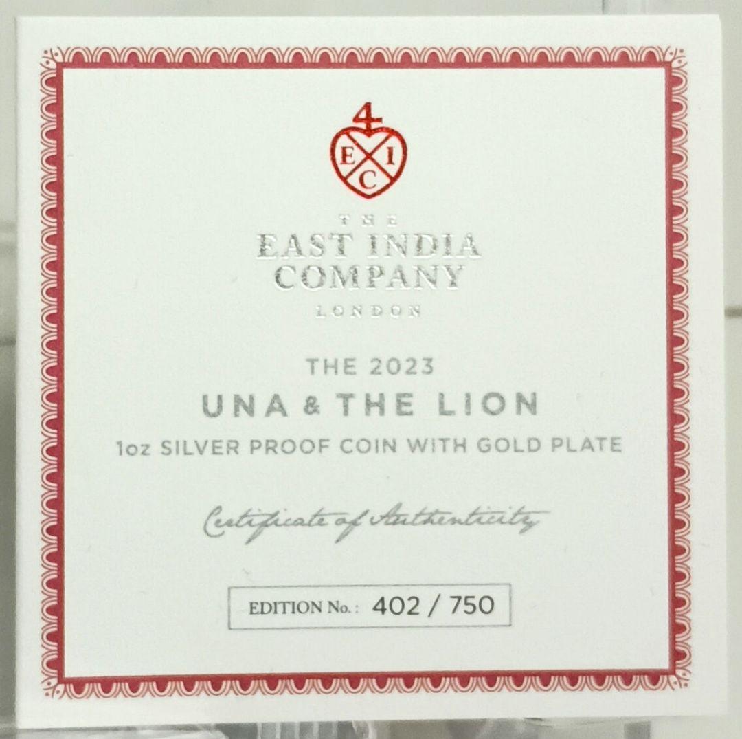 2023 ウナとライオン 1oz £1ゴールドプレート銀貨 NGCPF70UC②
