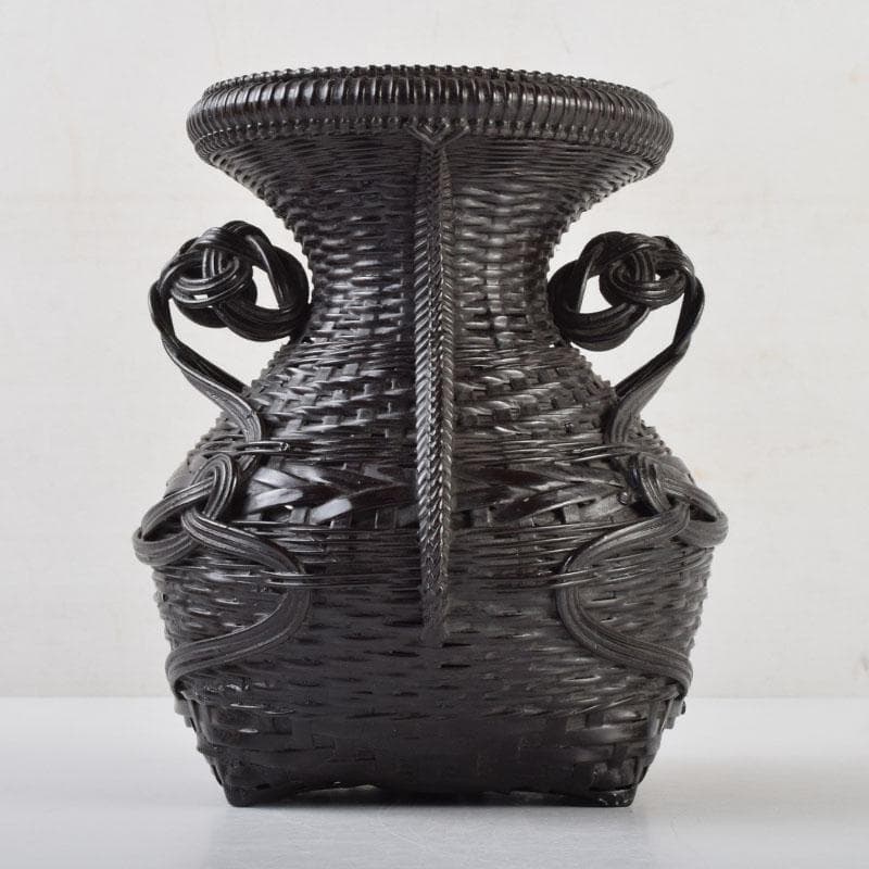 茶道具　篭師　和田麟之作　小猿花入　共箱　C　9123