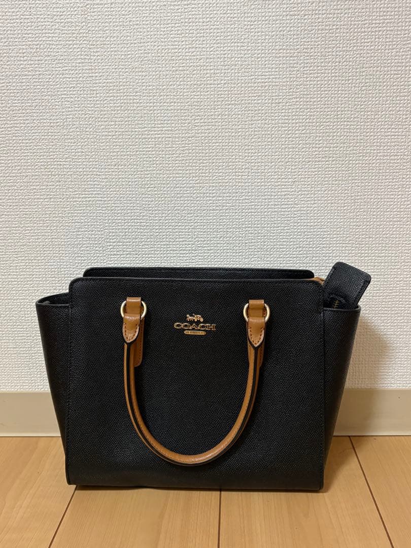 美品　COACH ブラック/ブラウン トートバッグ
