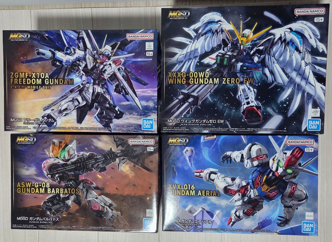 MGSD ガンダムエアリアル + フリーダム + バルバトス + ウイングゼロ