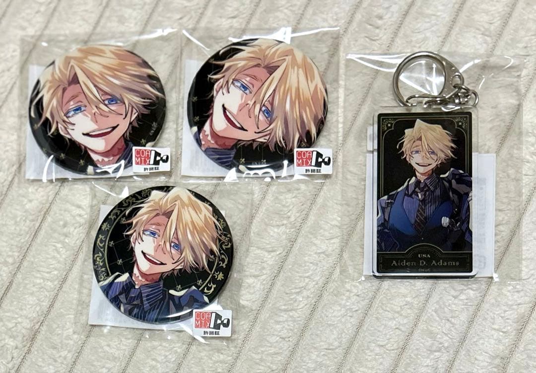 列強戦線 まるくじ 中吉 小吉 エイデン 缶バッジ アクリルキーホルダー