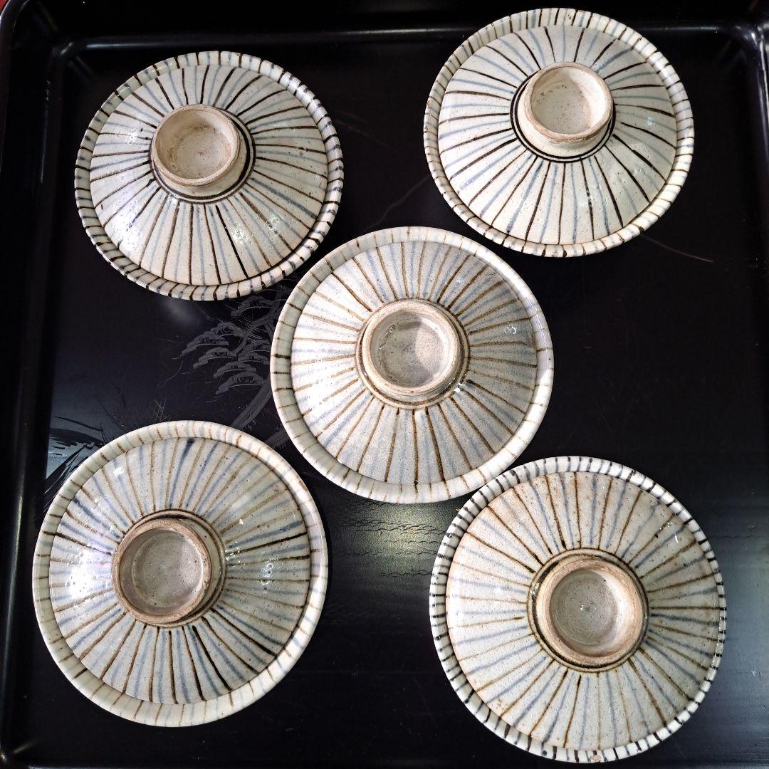 骨董　超希少　幻の高槻　古曽部焼　向付　蓋付　五客椀