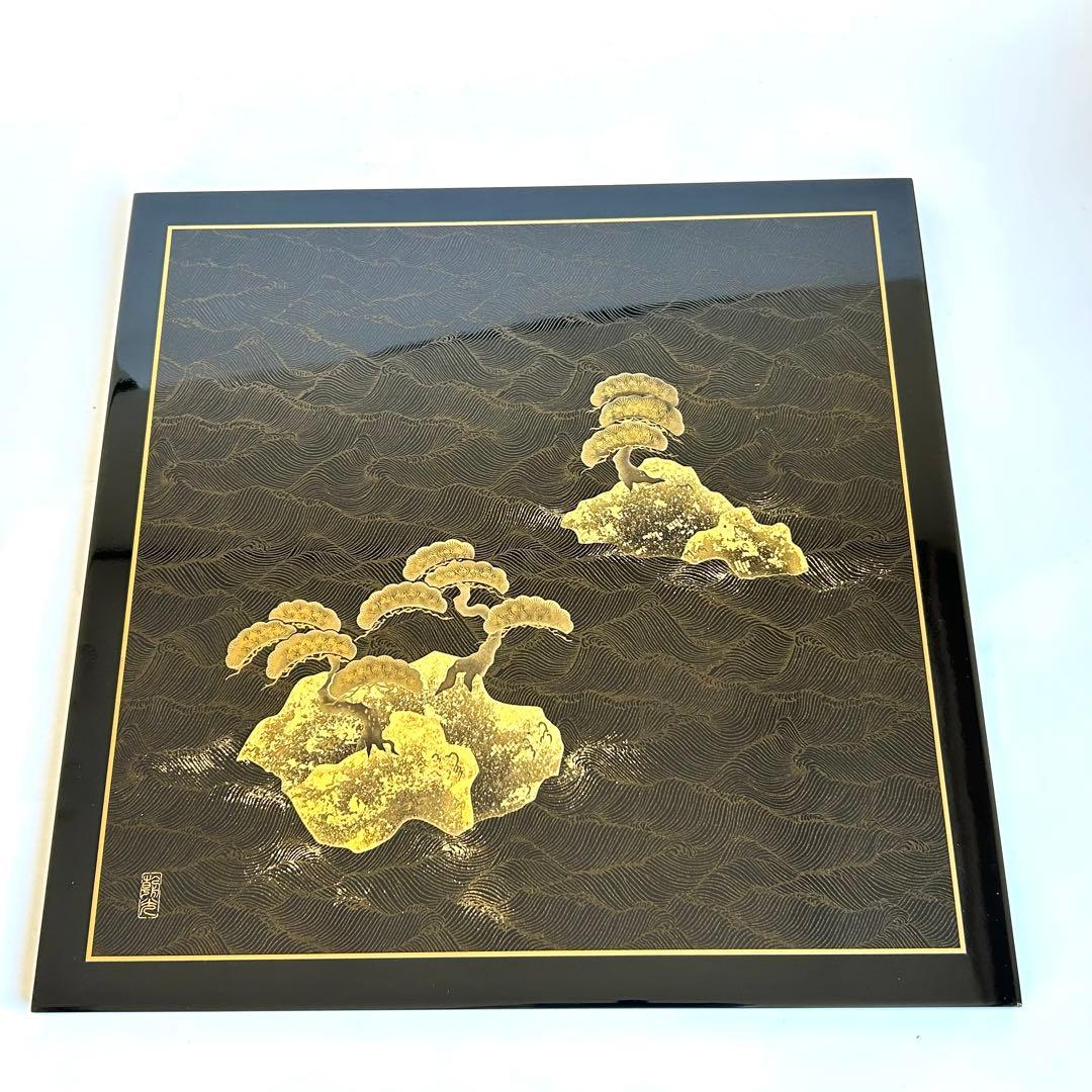 【美品】アートパネル　漆器　金蒔絵　掛け軸　小さな掛け軸　パネル　漆アート　松島
