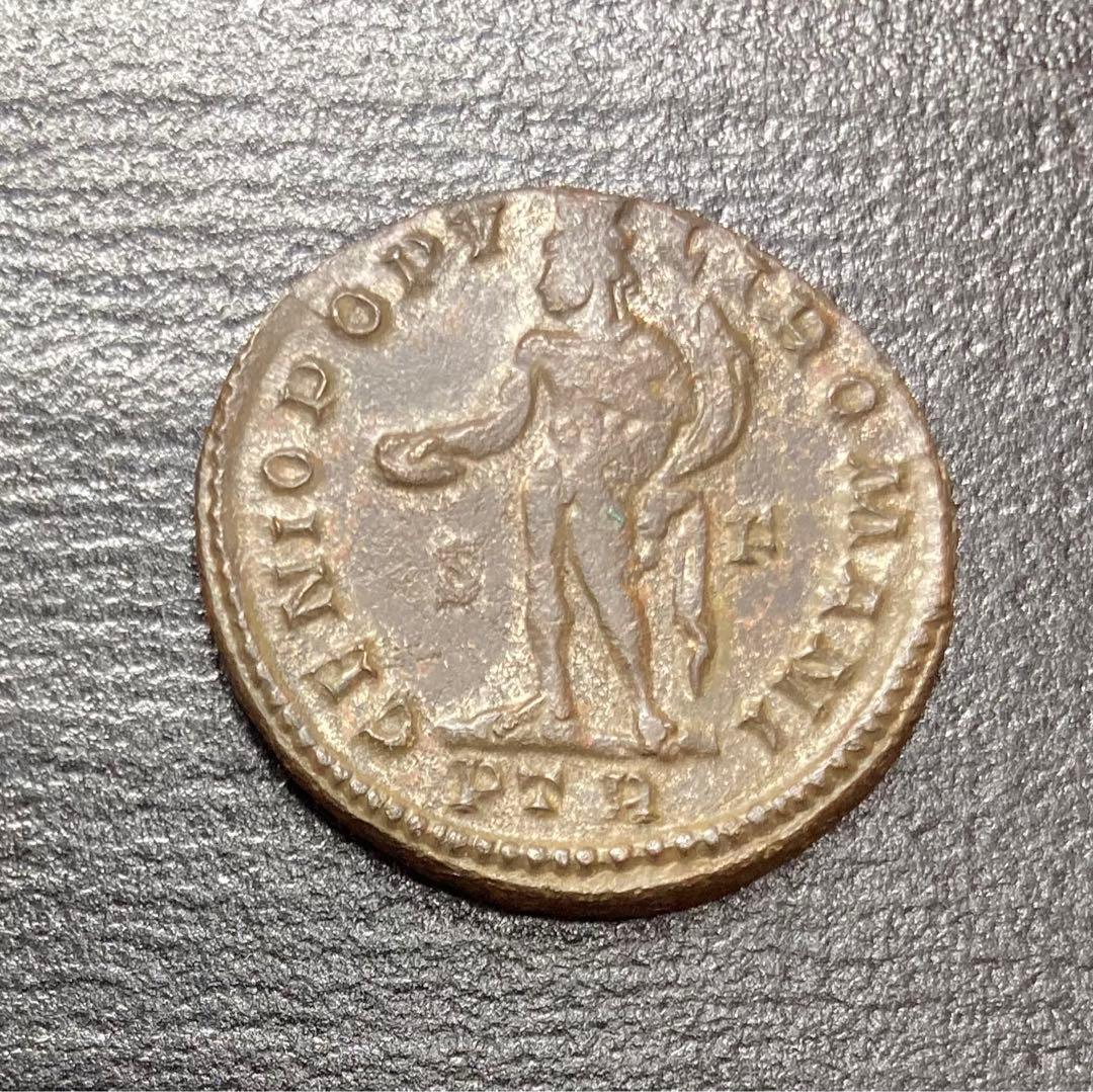 古代ローマ帝国　コンスタンティウス帝　銅貨！/ギリシャ　ドラクマ　デナリウス銀貨