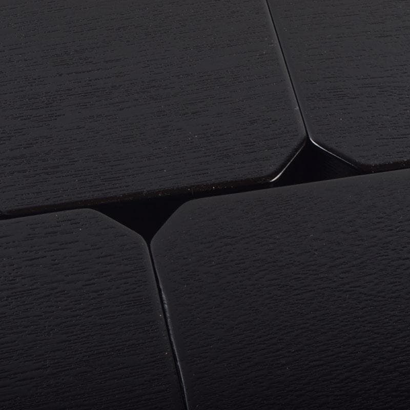 和食器　黒漆　松葉蒔絵　柿合　折曲重箱　5点　C　8573A