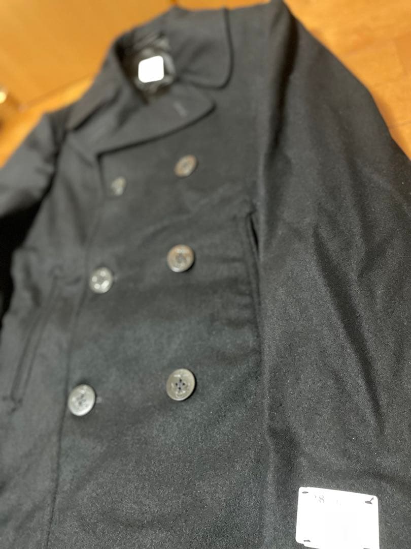アメリカ海軍　US NAVY Pコート38L ブラック　ミリタリーコート米軍