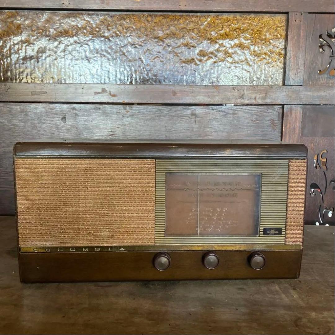 Columbia 真空管ラジオ 木製キャビネット 昭和レトロ