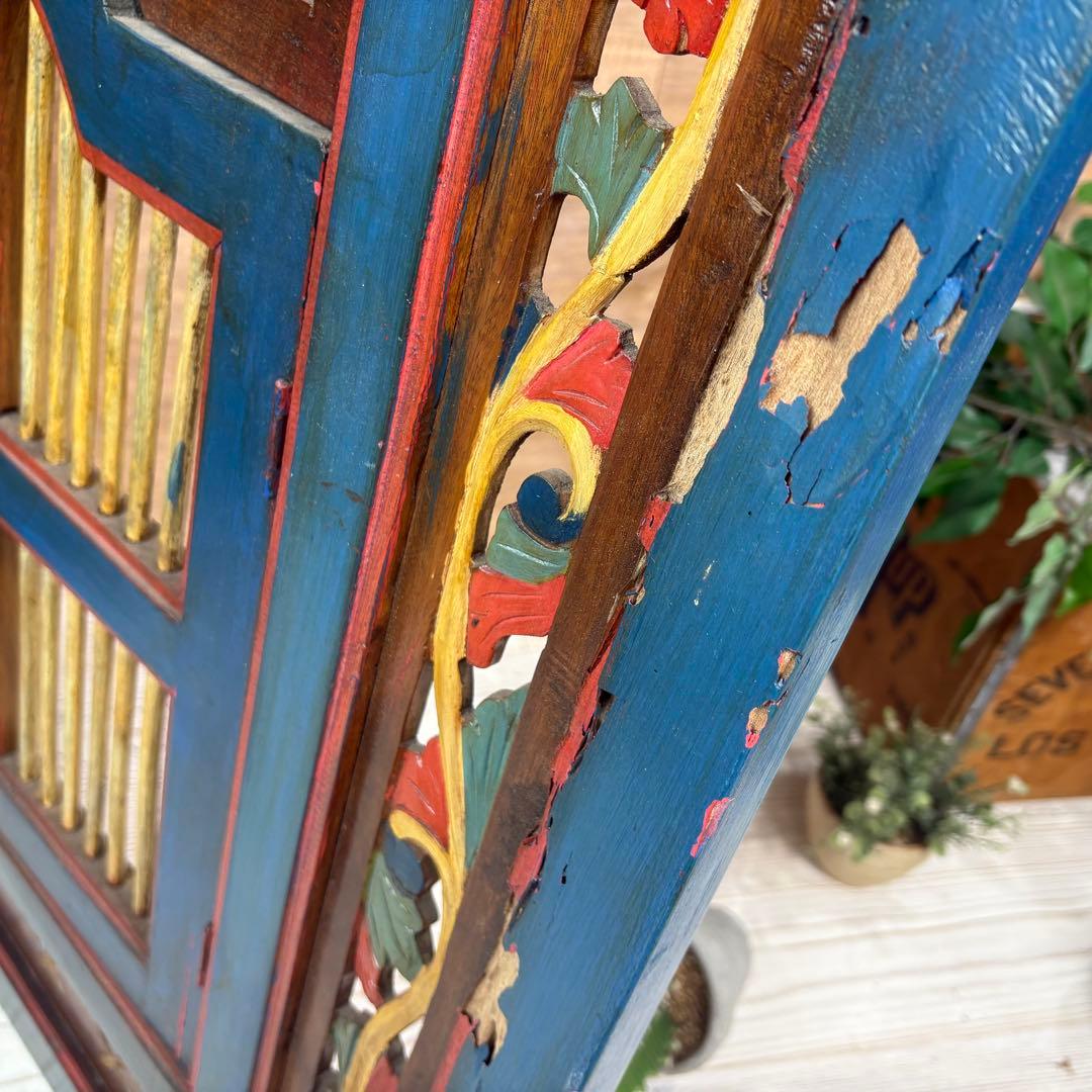 アンティークビンテージ年代物壁掛けパネル80×90木製インテリアウォールパネル