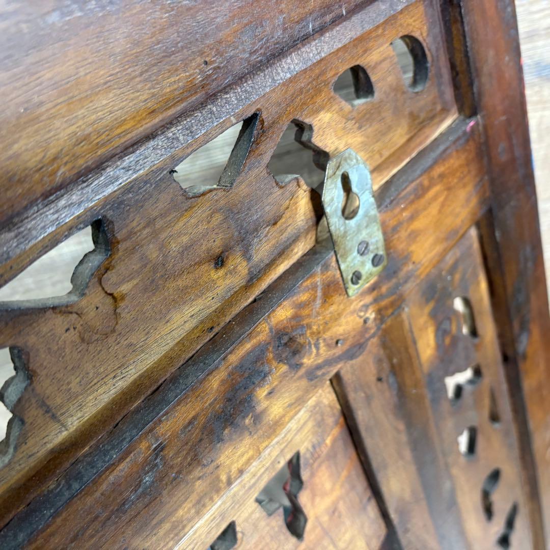 アンティークビンテージ年代物壁掛けパネル80×90木製インテリアウォールパネル