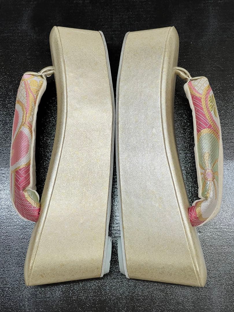 花柄 和装用バッグと草履セット　礼装　振袖　成人式　Mサイズ　厚底