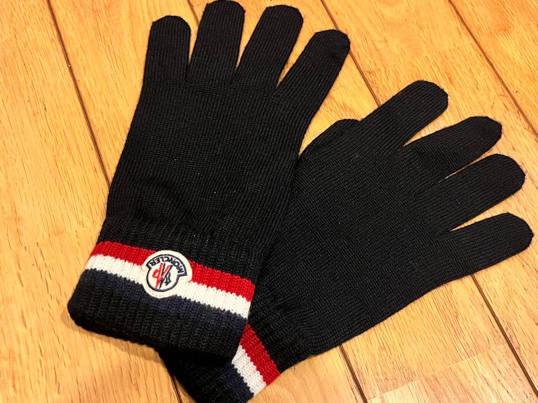 美品★MONCLER モンクレール 手袋★Lサイズ★ 黒色★