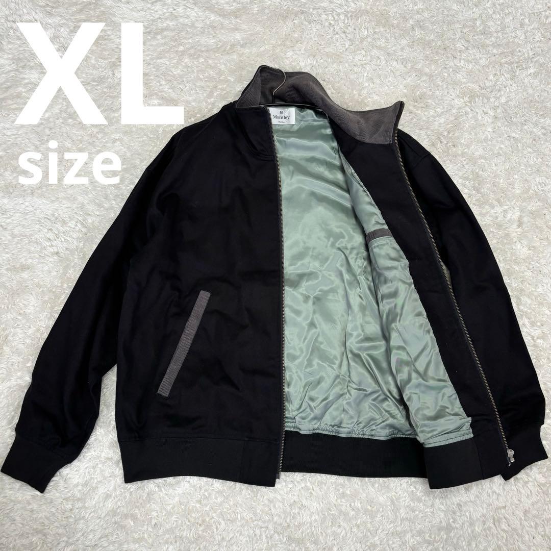 【美品】 Montley コットン ジップジャケット ブラック XL 刺繍