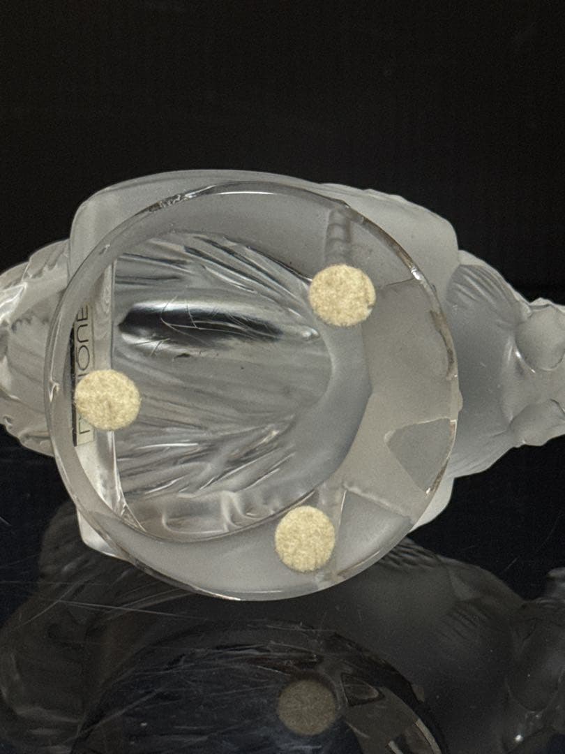 LALIQUE クリスタル 鶏 コックナン カーマスコット 置物 サイン入