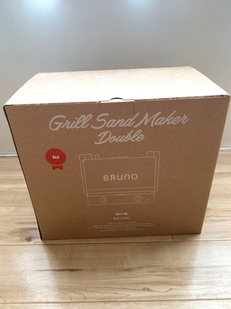 新品未使用　ブルーノ ホットサンドメーカーダブル　レッド