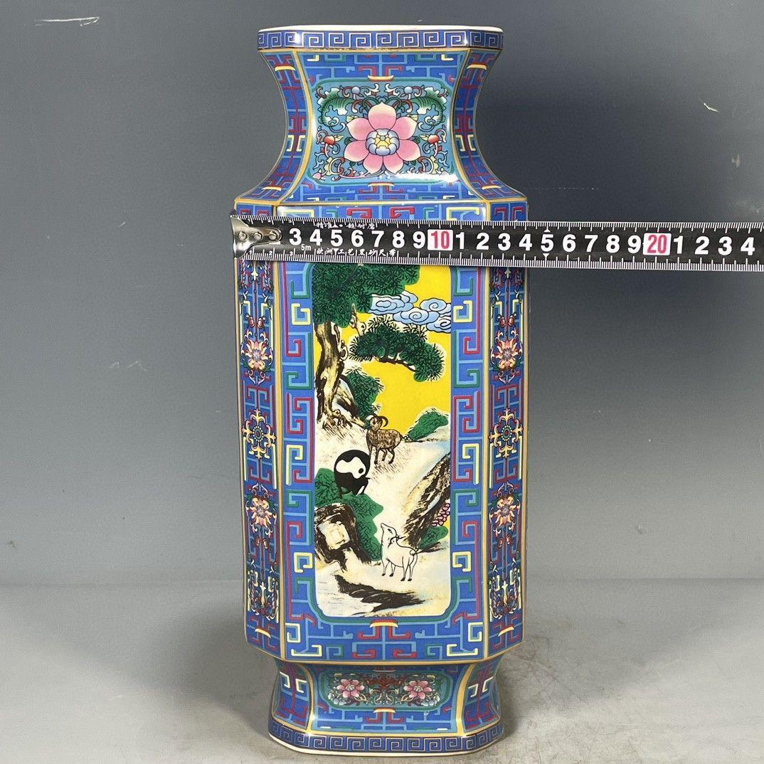 五彩花鳥紋賞瓶 景徳鎮 陶磁器 装飾品 現代工芸品美術品 置物