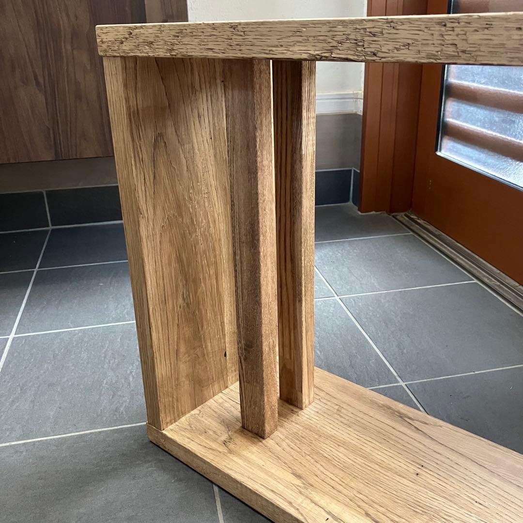 タモ古材　サイドテーブル　コの字