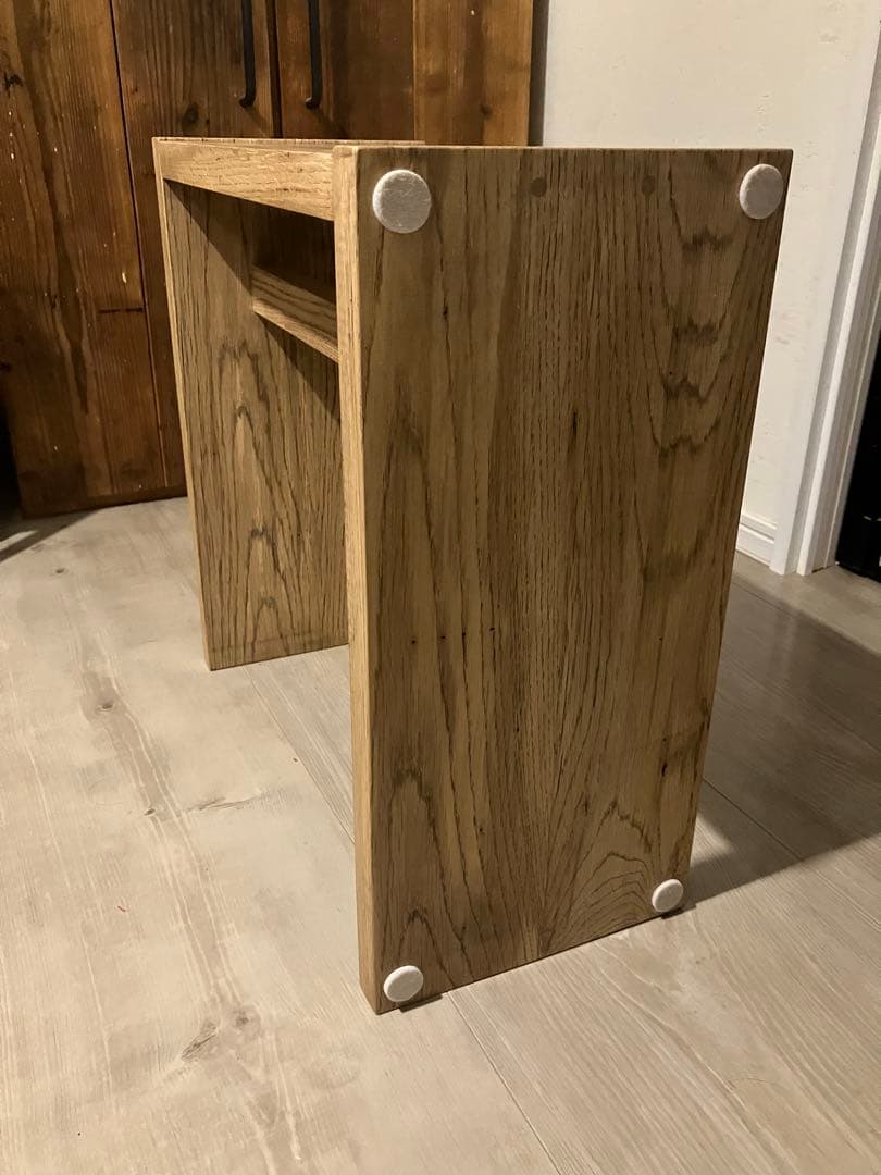 タモ古材　サイドテーブル　コの字