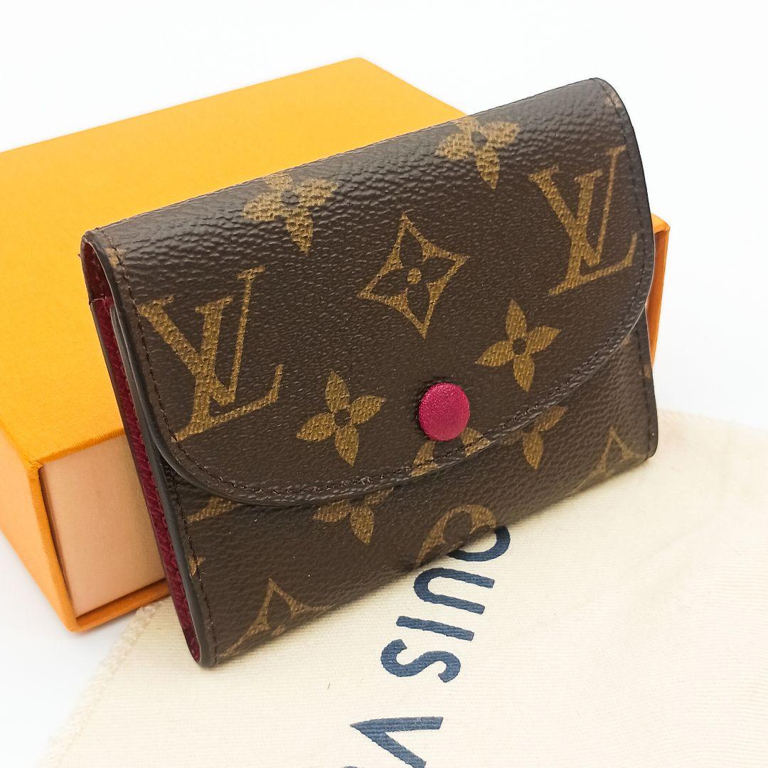 【美品S】ルイヴィトン　ポルトモネロザリ　モノグラム　フューシャ