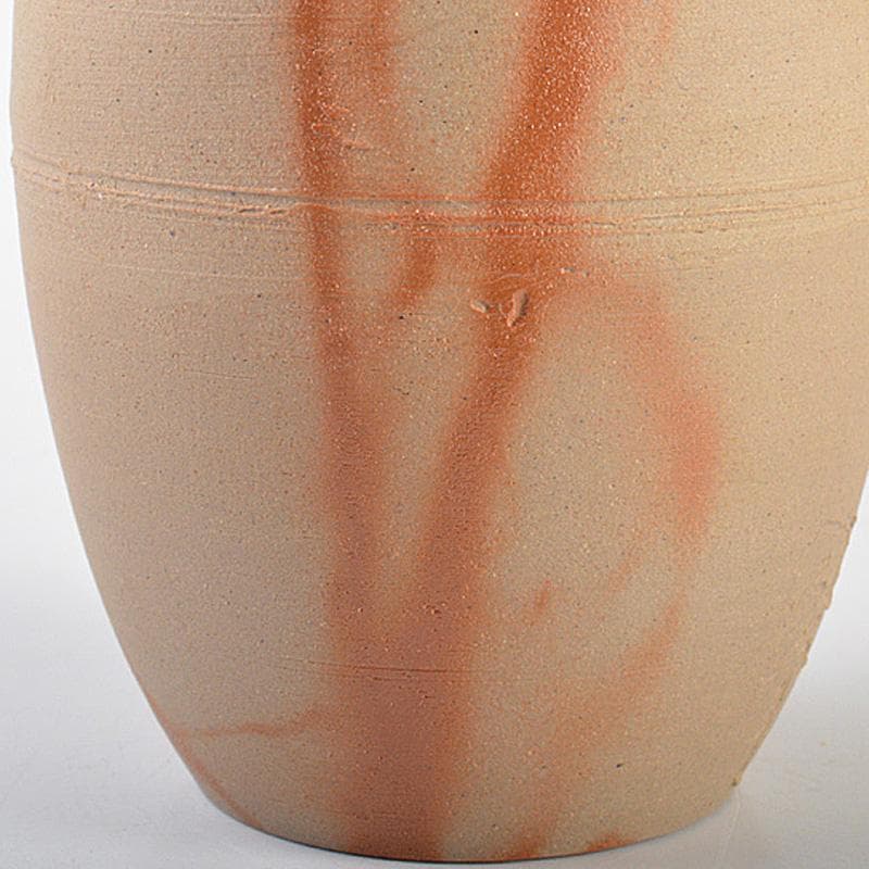 備前焼　木村陶峰作　火欅　肩衝茶入　仕覆付　共箱　V　R6896