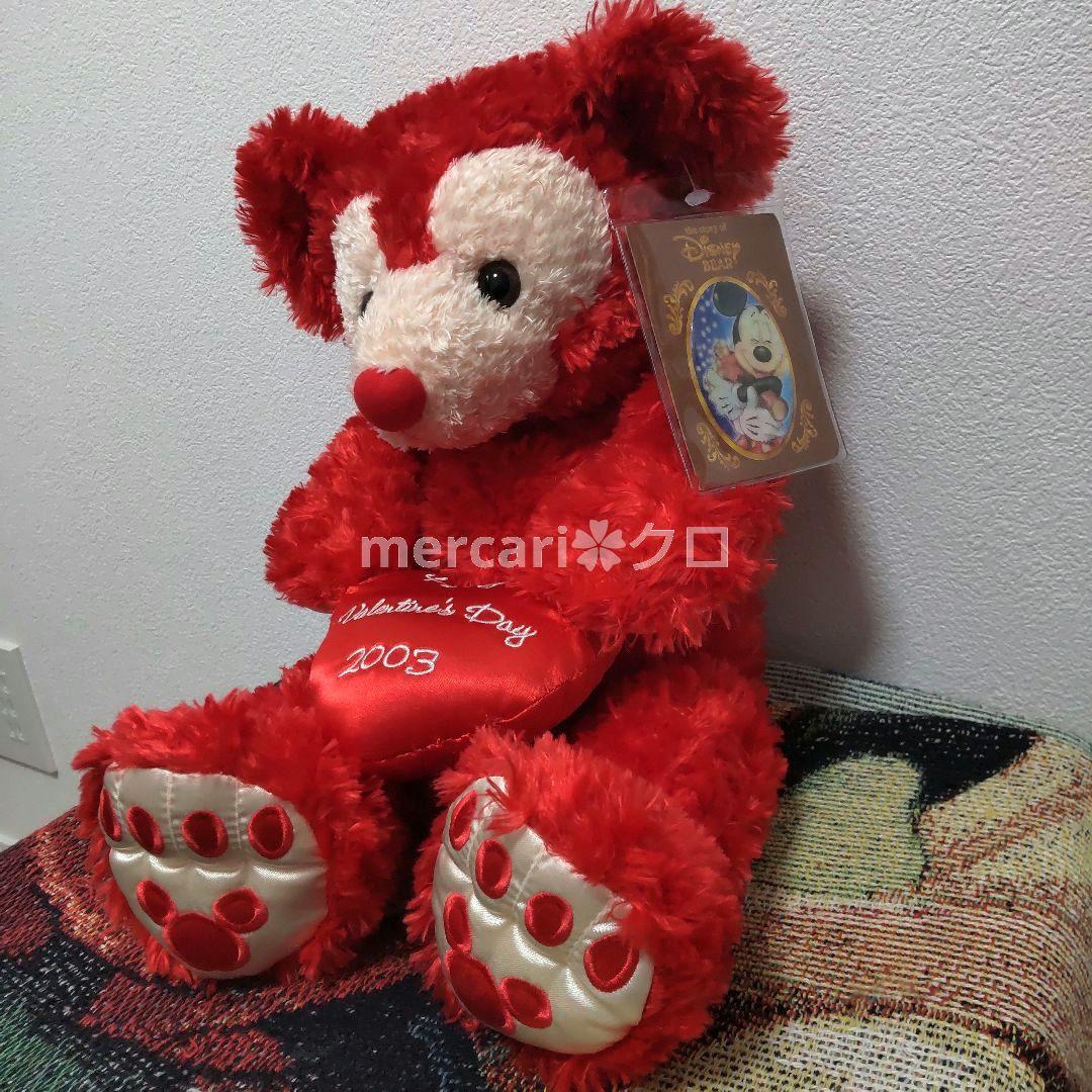 希少！　2003　バレンタイン　ディズニーベア　ダッフィー　WDW　赤　レッド
