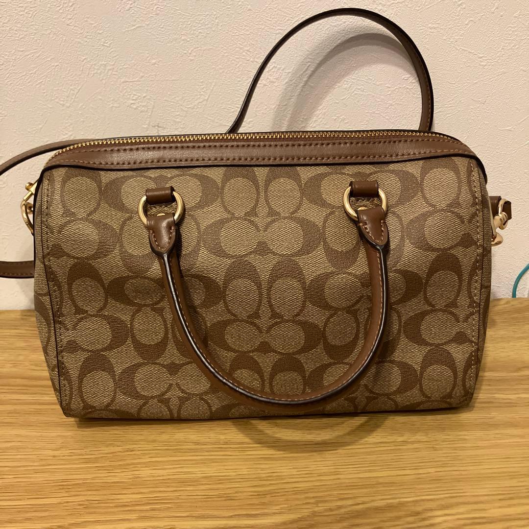 極美品COACH コーチ　2way ミニボストン シグネチャー