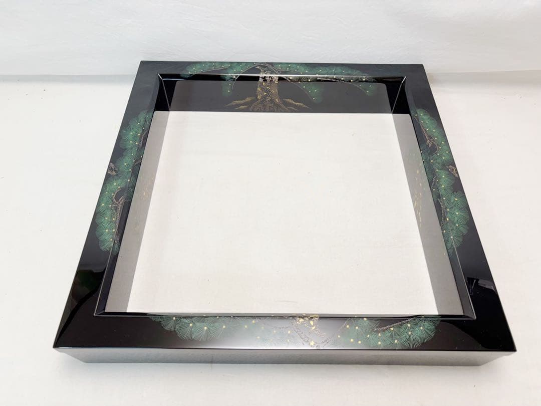 ほぼ未使用 茶道具 野々田電熱式炉壇 英次輪島塗 老松沈金黒真塗炉縁清光造 釜