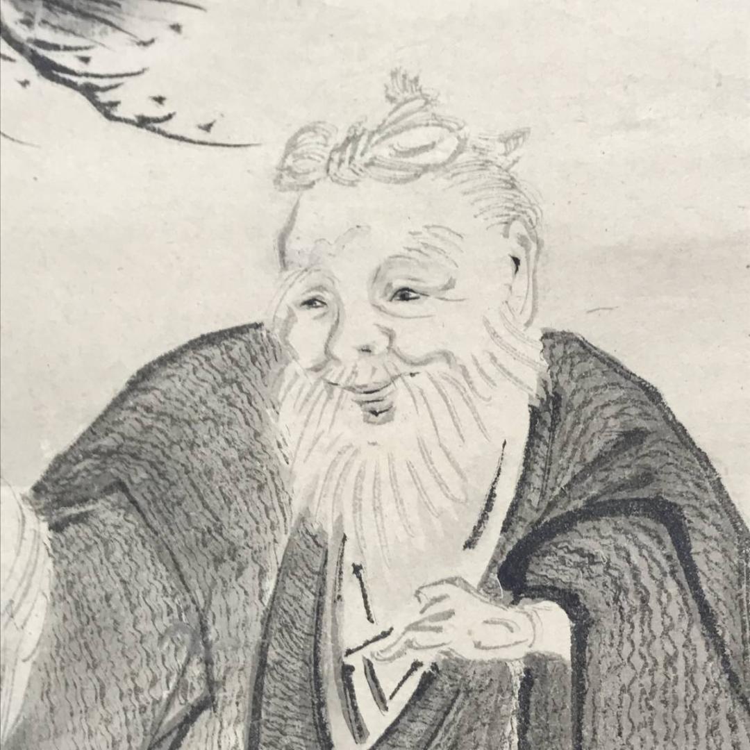 【真作】月岡雪斎/高砂図/江戸後期/正月掛/人物図/掛軸/名家伝来/AC-361