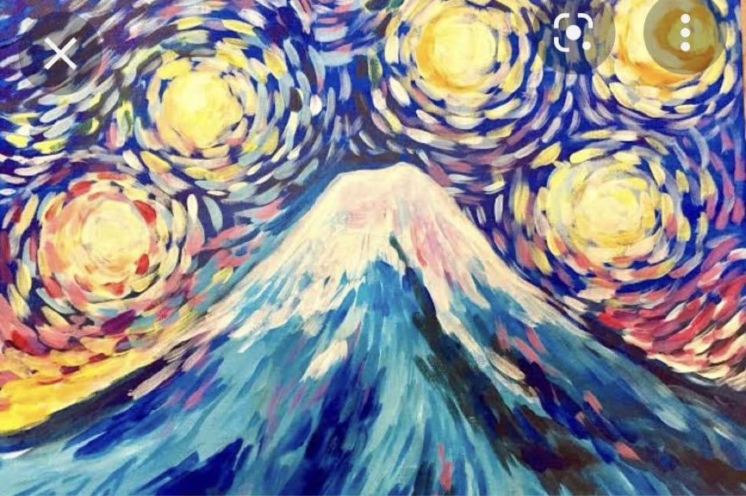 肉筆☆油絵☆F20号『富士山1』ゴッホ/模写