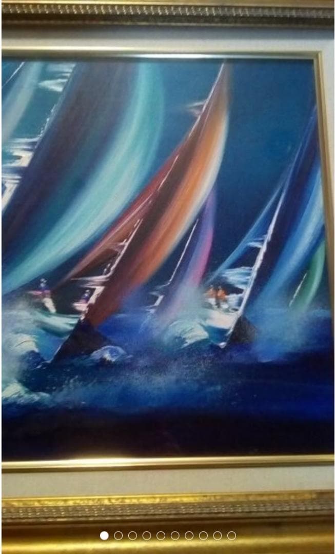 ビクトールスパン　真作ヨットレース油彩変形40号