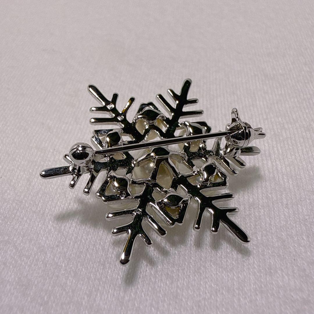 MIKIMOTO ミキモト あこや真珠 雪の結晶 スノークリスタル ブローチ