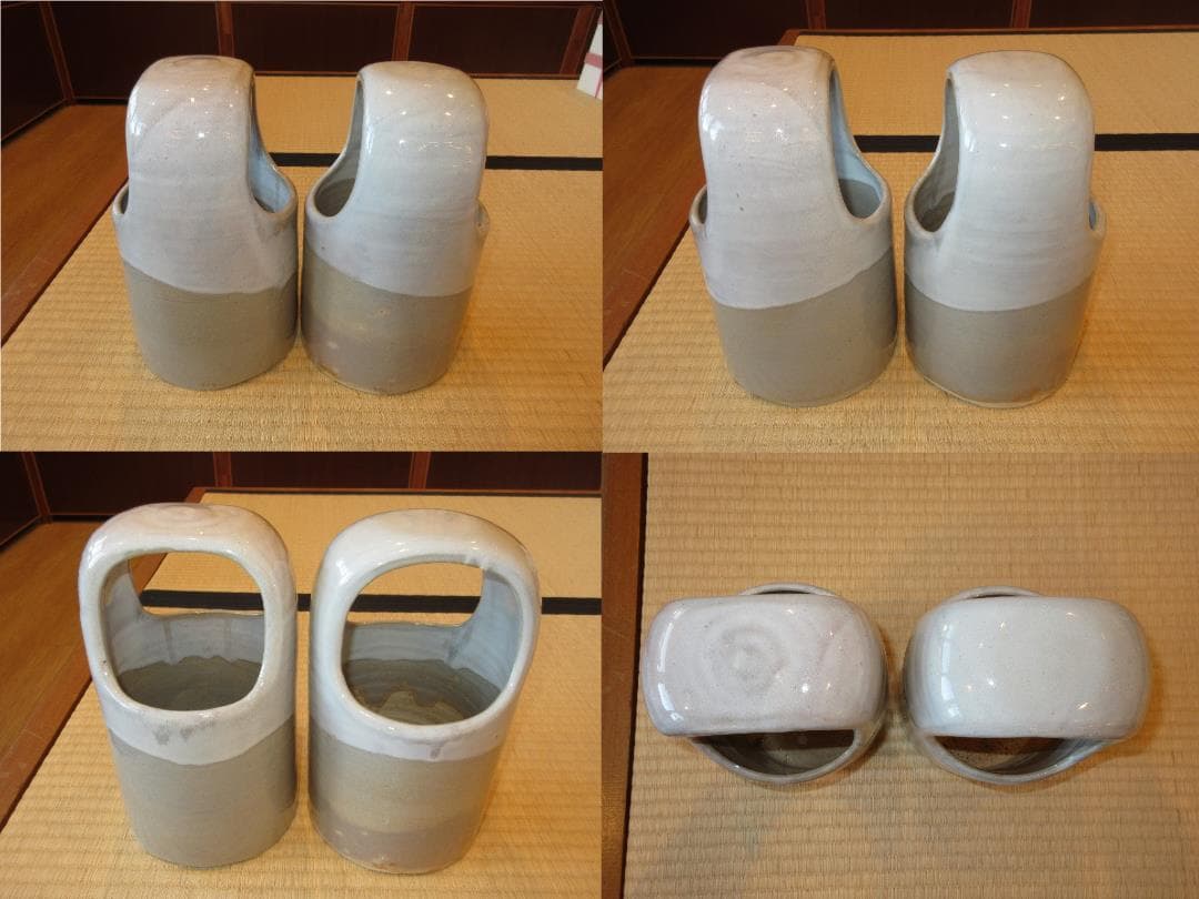 送料込【逢絢亭】茶道具 手あぶり 萩焼 一双 田原陶兵衛