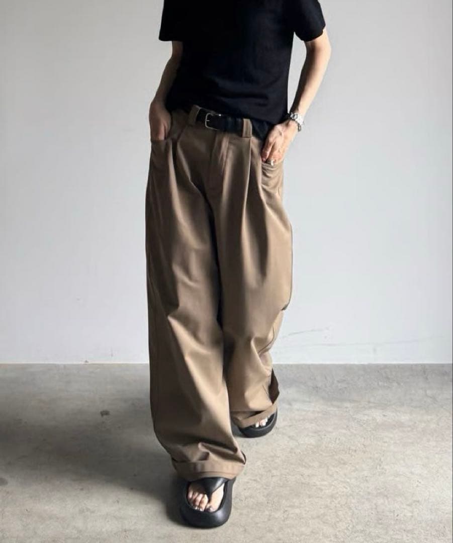 FASHIRU wide chino slacks ワイドパンツ スラックス