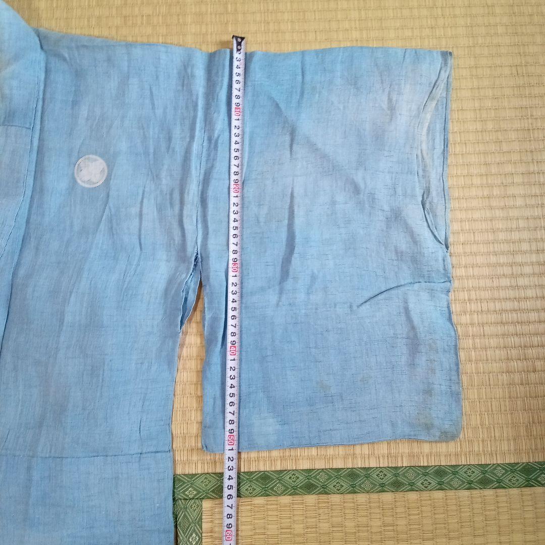 藍染め古布　赤穂浅野家家紋付　藍染め古着　ボロ藍染　藍染め　家紋付　藍染めハギレ