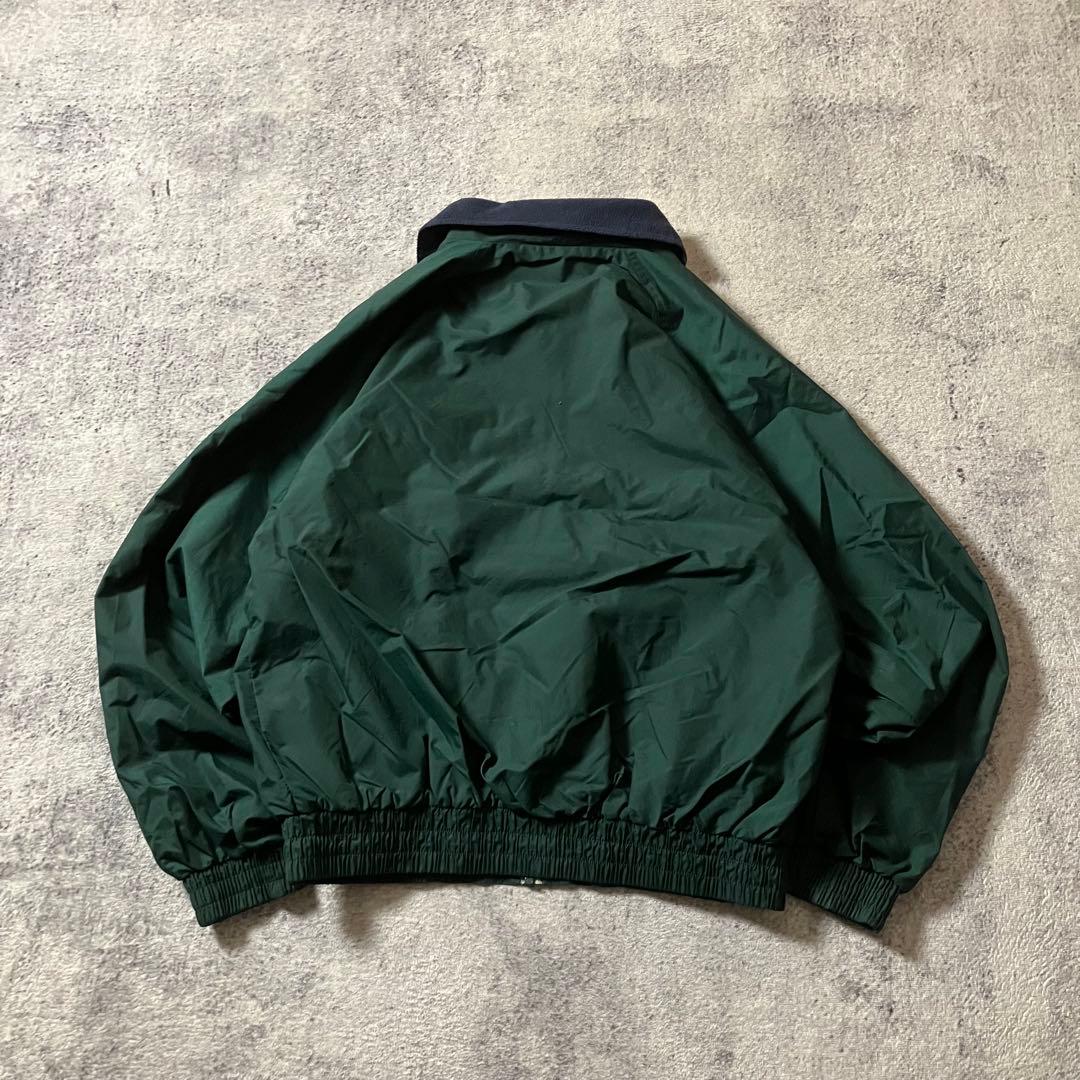 90sTriMountain短丈ウォームアップジャケット企業刺繍ナイロングリーン