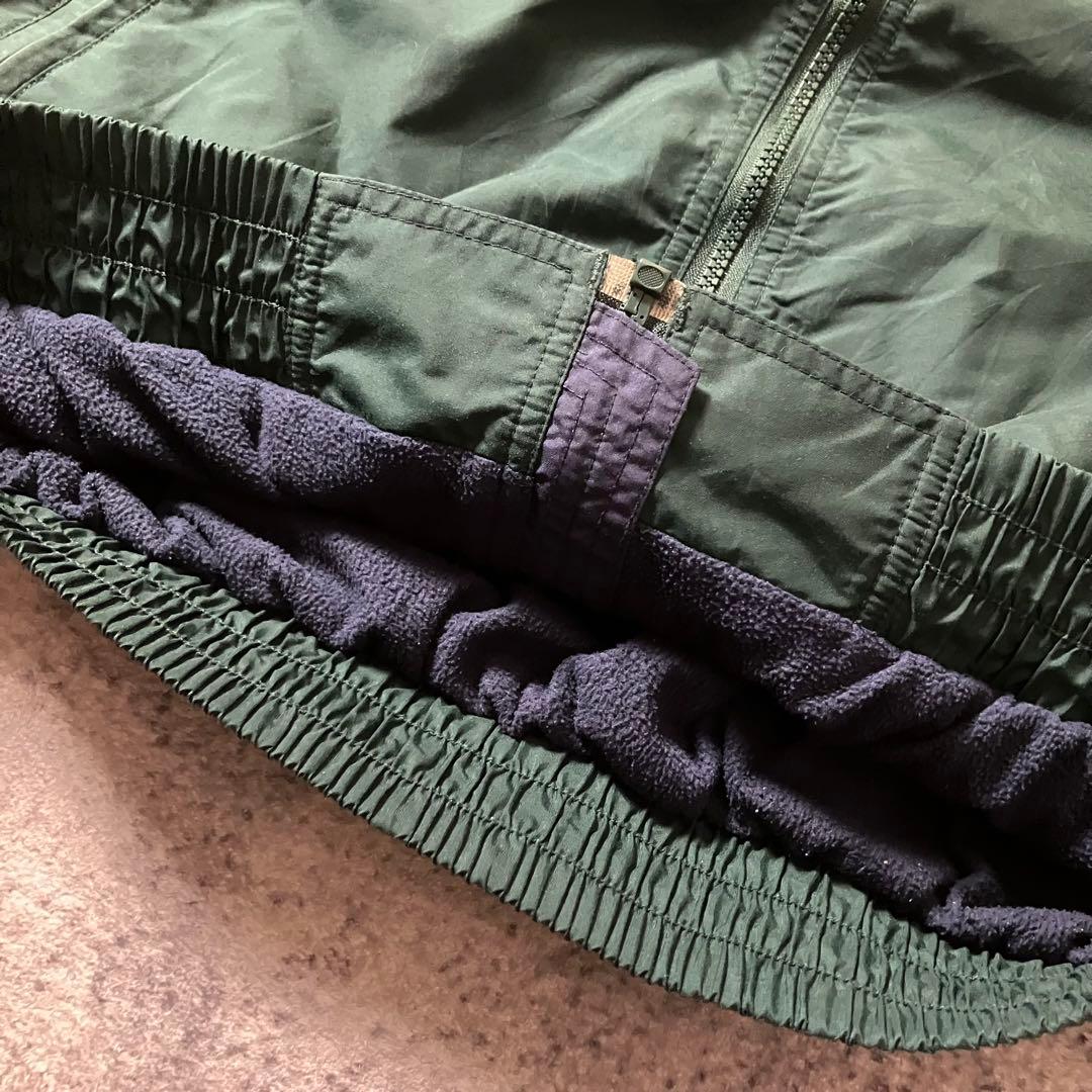 90sTriMountain短丈ウォームアップジャケット企業刺繍ナイロングリーン