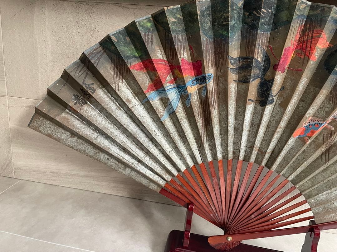 扇　置物　虎　金魚　2セット