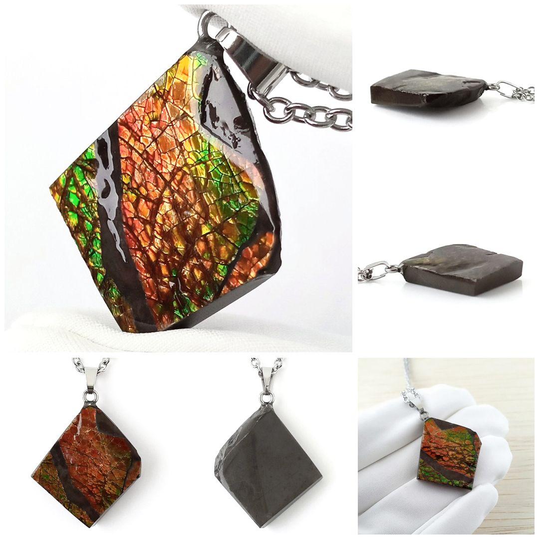 ネックレス｜超強力パワー！標本としても◎｜化石宝石　ドラゴンスキン・アンモライト