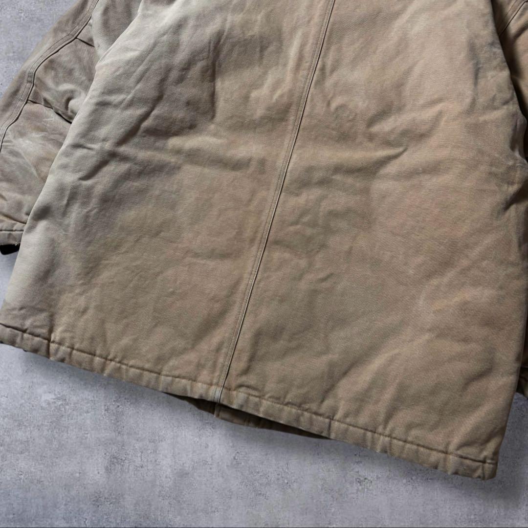 古着ダックジャケットトラディショナルコートキャメルブラウンコーデュロイ襟アメカジ