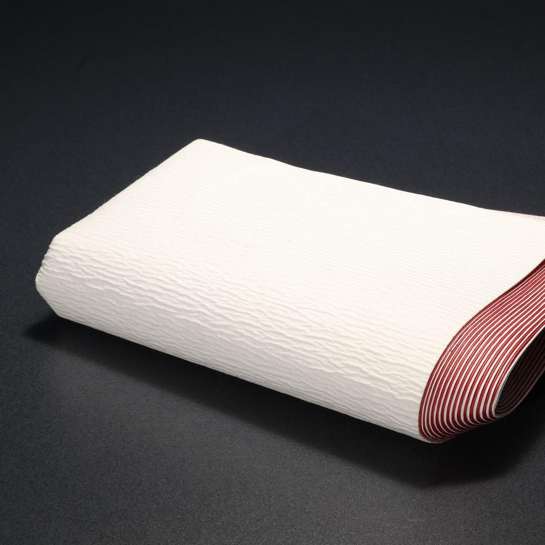 【茶道具】紙釜敷　檀紙　紅白　山崎吉左衛門　共箱　R1660