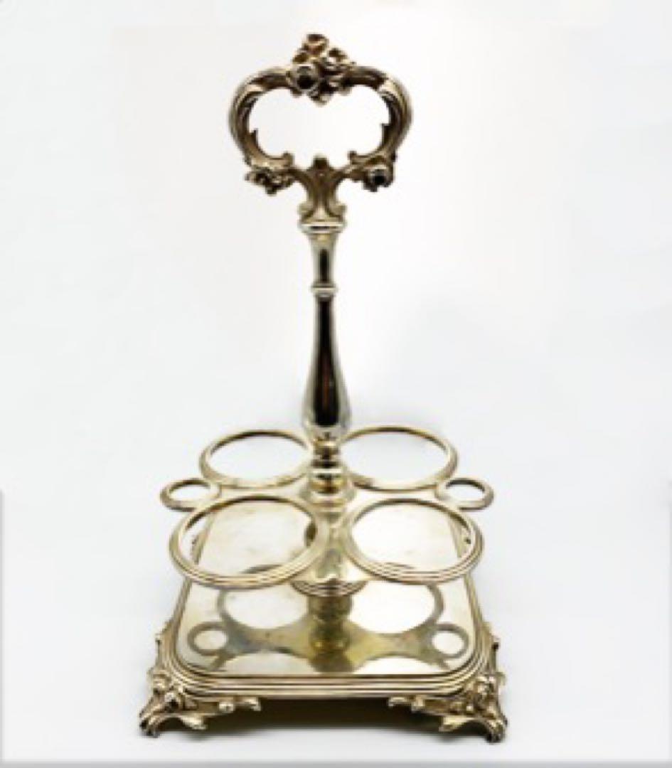 アンティーク　クリストフル&バカラ調味料入