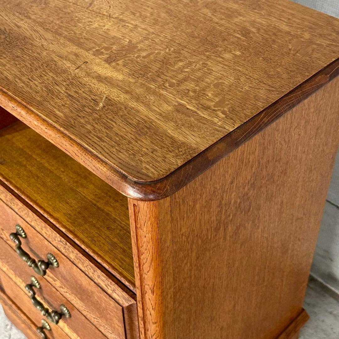 ✦昭和レトロ✦ 1981年製 サイドチェスト 木製 オーク無垢 アンティーク