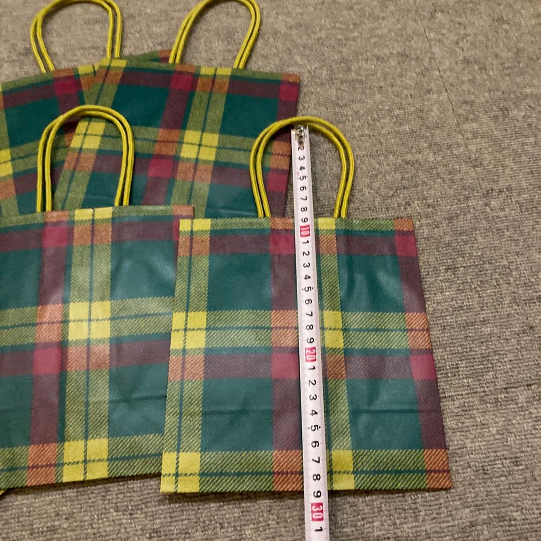 タータンチェックショップ袋 6枚セット