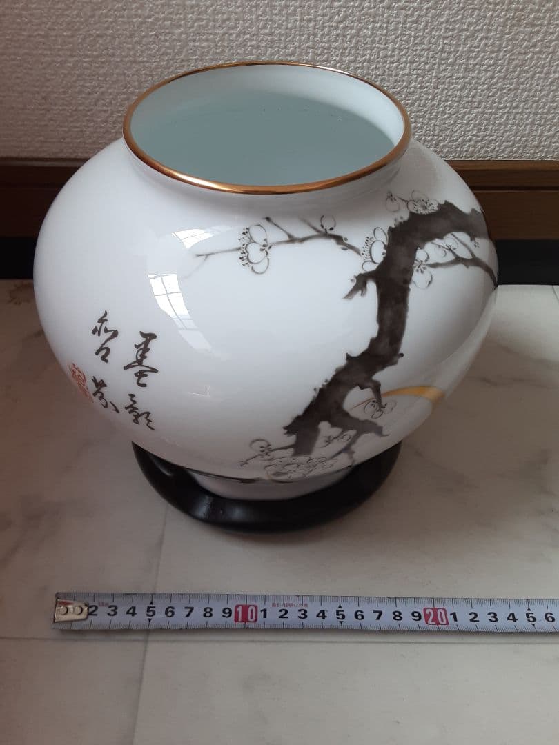 百木春夫作　高級磁器　限定版　桜花瓶皇室担当