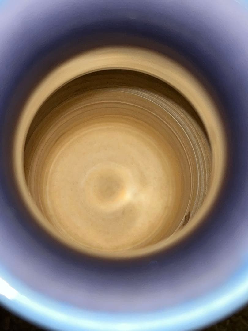 人間国宝  三代 徳田八十吉  碧明釉 花入 管理T223 共箱 共布 陶歴付