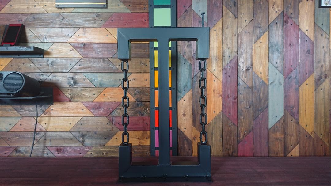 つ*こ様 マットブラックでアイアンな極太＆チェーン鉄脚♪50×400×650mm