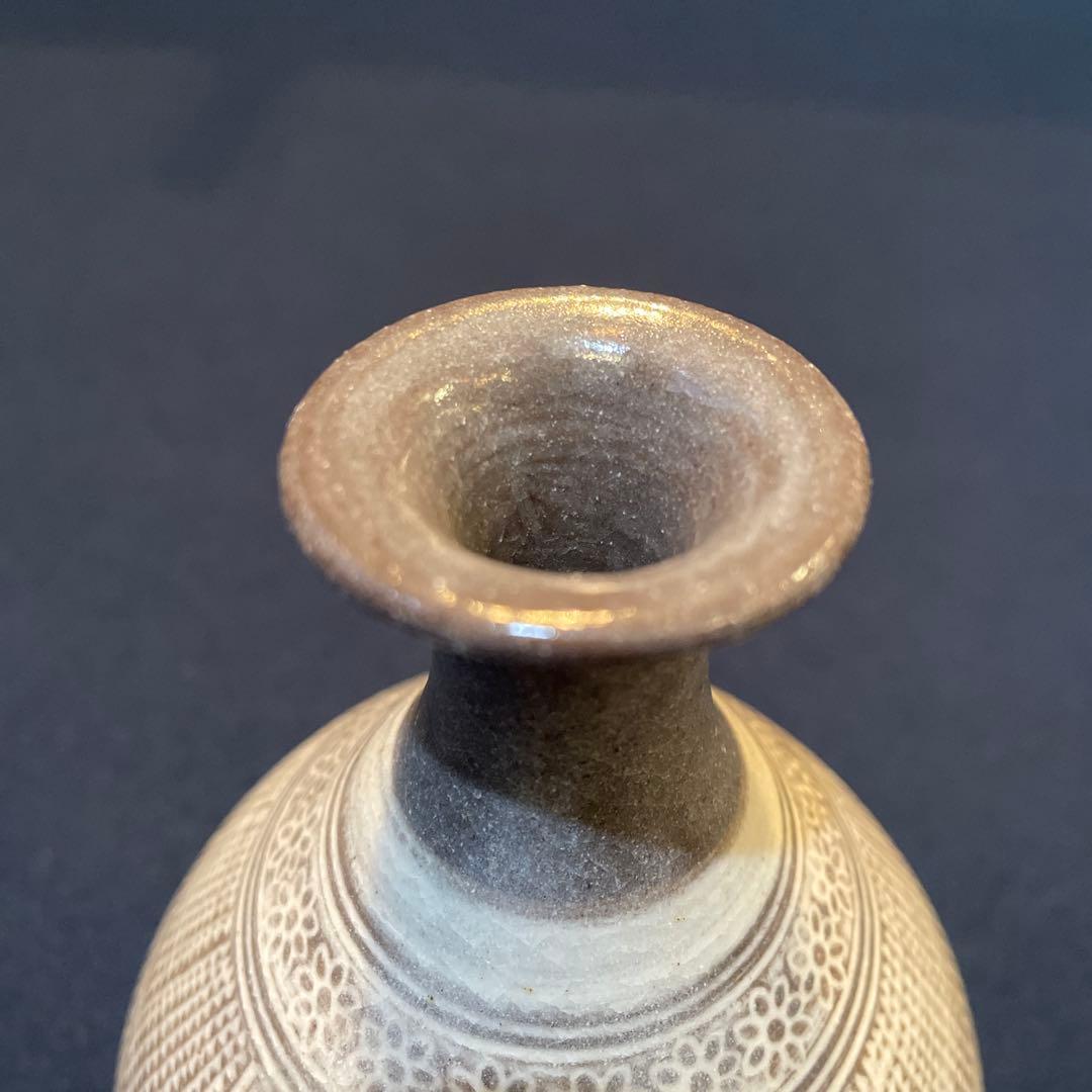 唐津焼　名工【中里 重利】(造)の『三島 徳利』共箱※美品　徳利