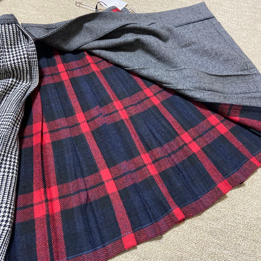 O'NEIL OF DUBLIN ラップスカート バックプリーツ チェック　秋冬